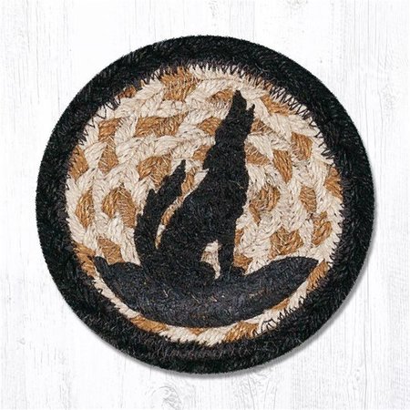 CAPITOL IMPORTING CO 5 x 5 in. Coyote Silhouette Printed Round Coaster 31-IC469CS